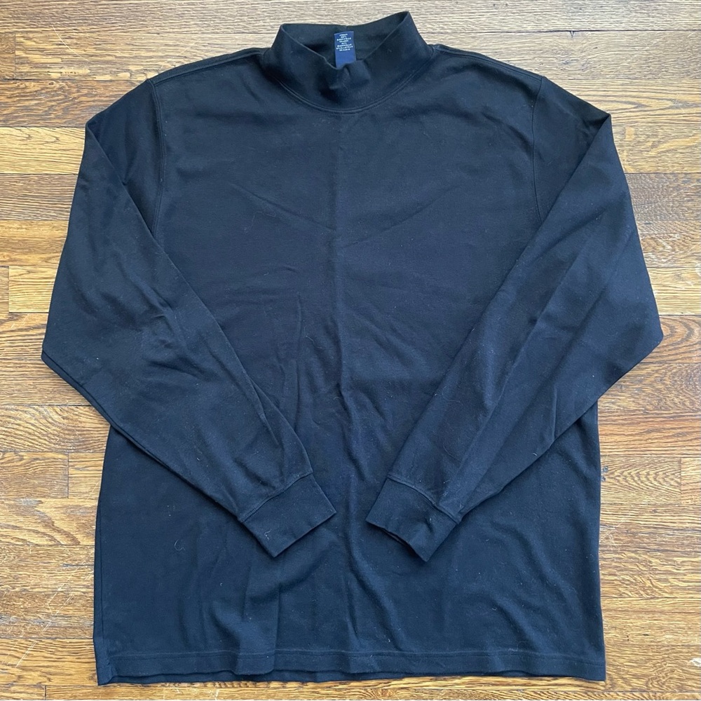 Land’s End Mock Neck Shirt in Black